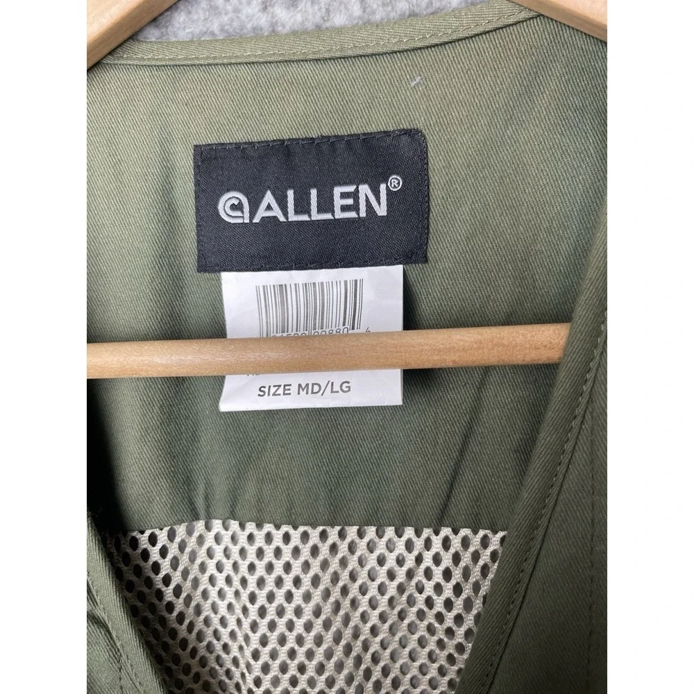 Allen Company Ace Range Shooting Zip Mesh Green Vest Men's Size M/L Gel Pad
